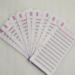Budget Pack 12 Sheets w/ Hole for Core Card