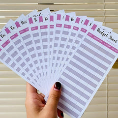 Budget Pack 12 Sheets w/ Hole for Core Card