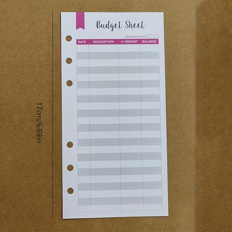 Budget Pack 12 Sheets w/ Hole for Core Card