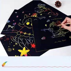 Kids Colorful Scraping Paper for DIY Painting A4 Size
