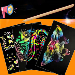 Kids Colorful Scraping Paper for DIY Painting A4 Size
