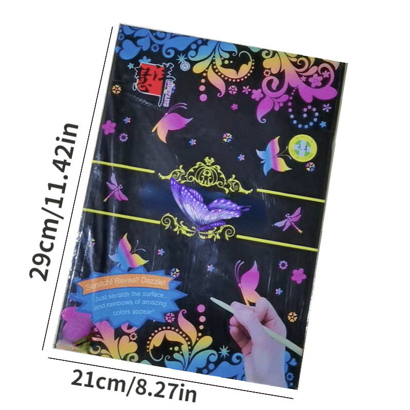 Kids Colorful Scraping Paper for DIY Painting A4 Size
