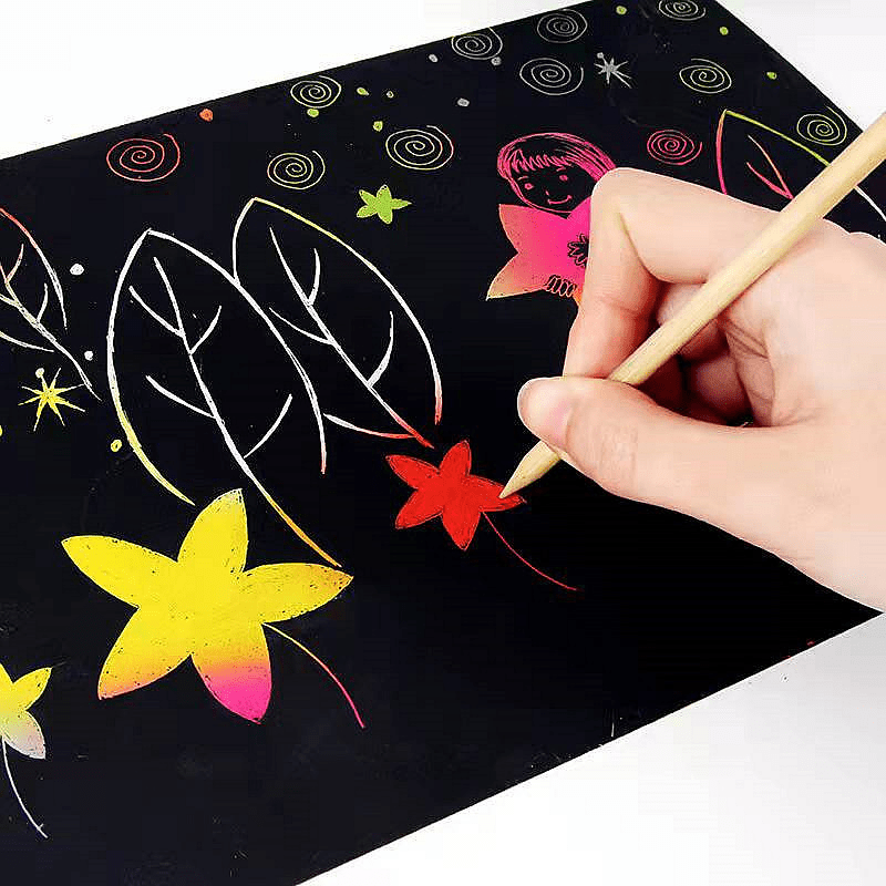 Kids Colorful Scraping Paper for DIY Painting A4 Size