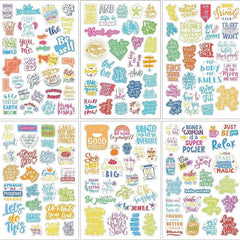 Inspirational Planner Stickers Set, 24 Sheets, Waterproof, Journal Daily Use