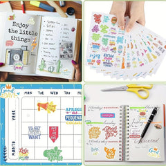 Inspirational Planner Stickers Set, 24 Sheets, Waterproof, Journal Daily Use