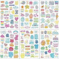 Inspirational Planner Stickers Set, 24 Sheets, Waterproof, Journal Daily Use