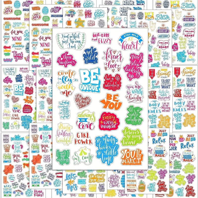 Inspirational Planner Stickers Set, 24 Sheets, Waterproof, Journal Daily Use