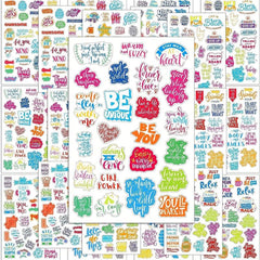Inspirational Planner Stickers Set, 24 Sheets, Waterproof, Journal Daily Use
