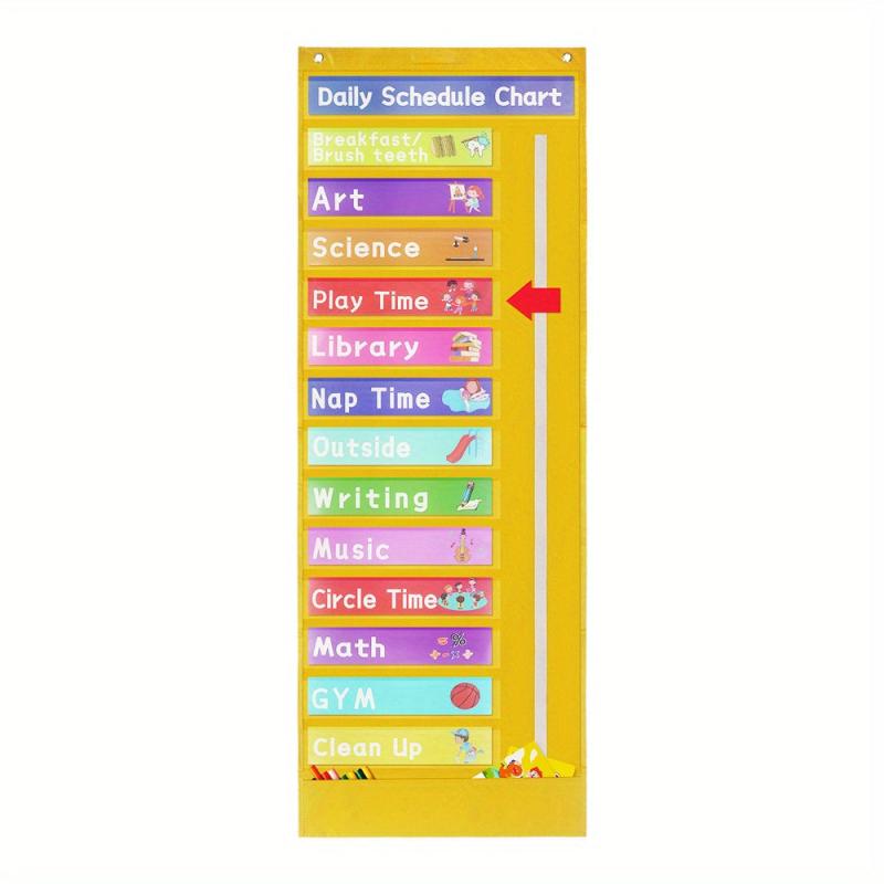 Classroom Calendar & Schedule Set with Pattern Cards & Storage Pocket