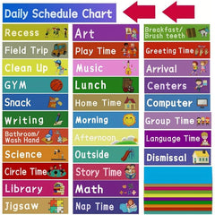 Classroom Calendar & Schedule Set with Pattern Cards & Storage Pocket