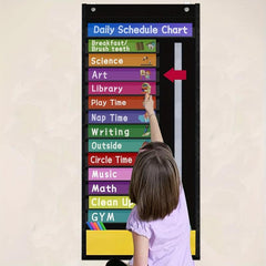 Classroom Calendar & Schedule Set with Pattern Cards & Storage Pocket