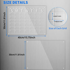 Acrylic Magnetic Dry Erase Board & Calendar for Fridge - Set of 2