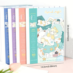 Sleeping Girl Pattern Notebook A5 For School Students
