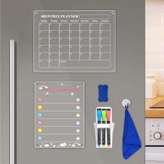 Acrylic Monthly Calendar Whiteboard Set