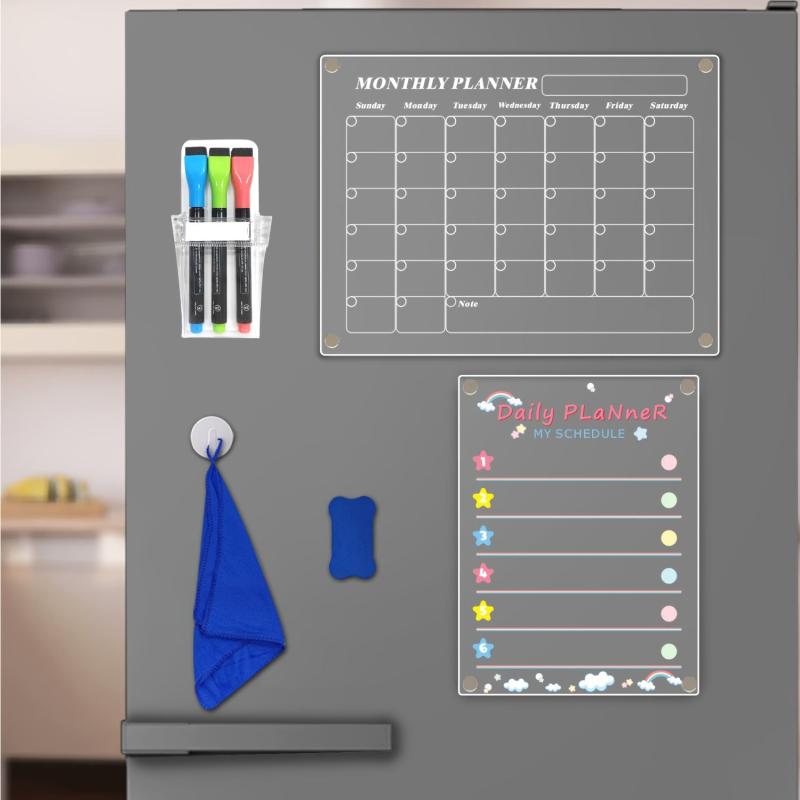 Acrylic Monthly Calendar Whiteboard Set