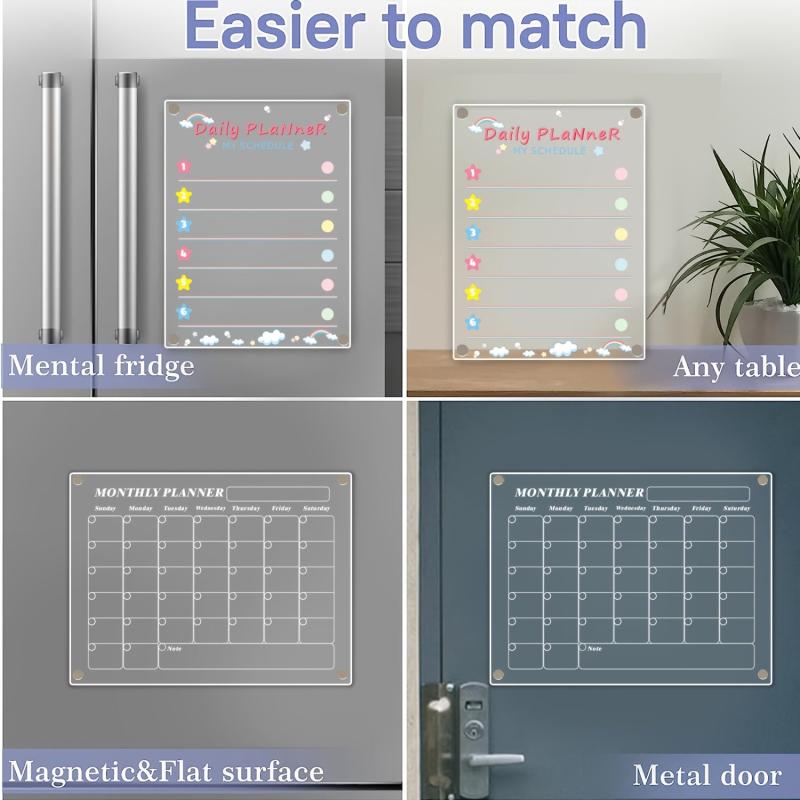 Acrylic Monthly Calendar Whiteboard Set