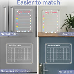 Acrylic Monthly Calendar Whiteboard Set