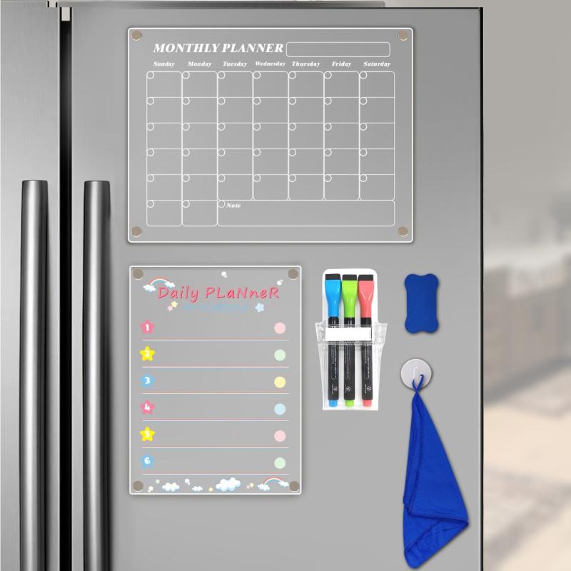 Acrylic Monthly Calendar Whiteboard Set