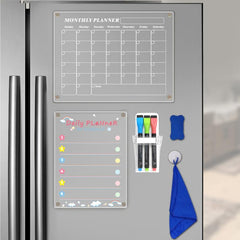 Acrylic Monthly Calendar Whiteboard Set