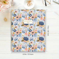 2022 Monthly Planner A4 Jan-Dec, Tabs, Wire Biding, 12 Months, Flower Design