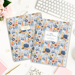 2022 Monthly Planner A4 Jan-Dec, Tabs, Wire Biding, 12 Months, Flower Design