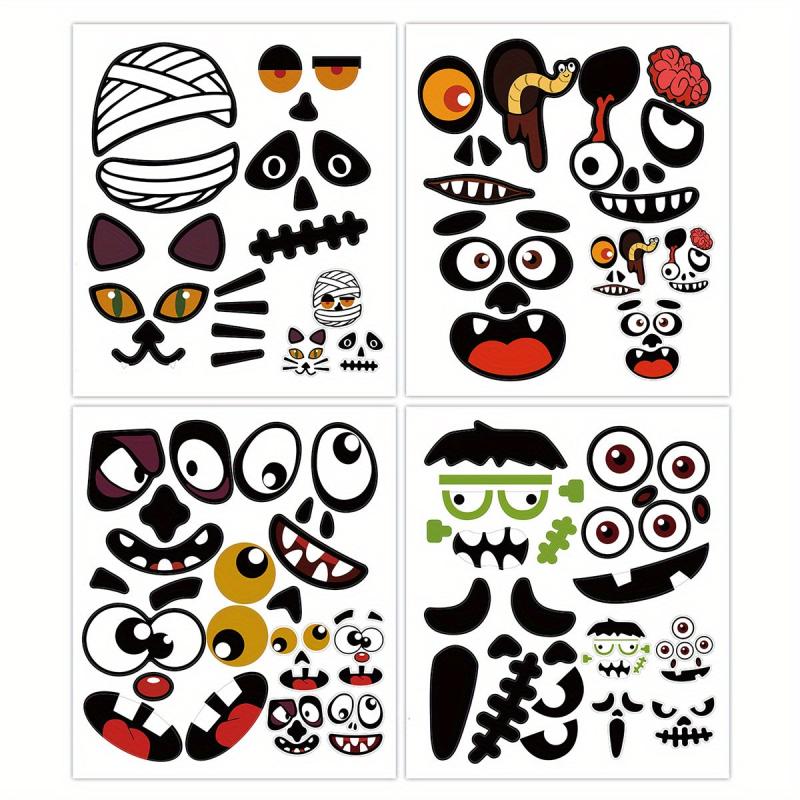 Halloween Pumpkin Decorating Craft Stickers - 4 Sheets