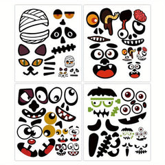 Halloween Pumpkin Decorating Craft Stickers - 4 Sheets