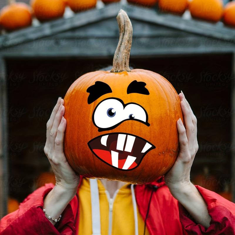 Halloween Pumpkin Decorating Craft Stickers - 4 Sheets