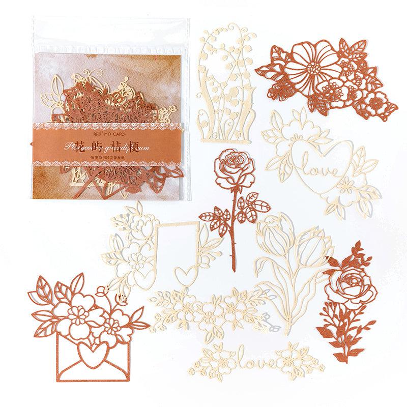 10pcs Special Paper Window Flower Butterfly Hollow Lace Decoration