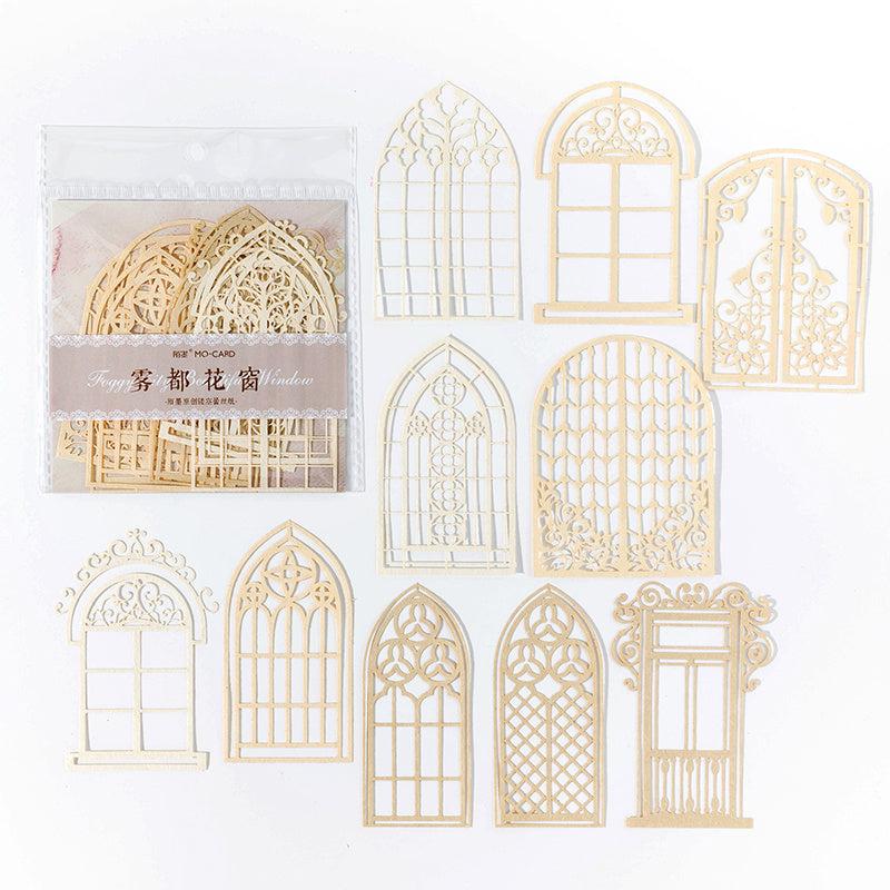 10pcs Special Paper Window Flower Butterfly Hollow Lace Decoration