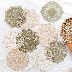 10pcs Special Paper Window Flower Butterfly Hollow Lace Decoration