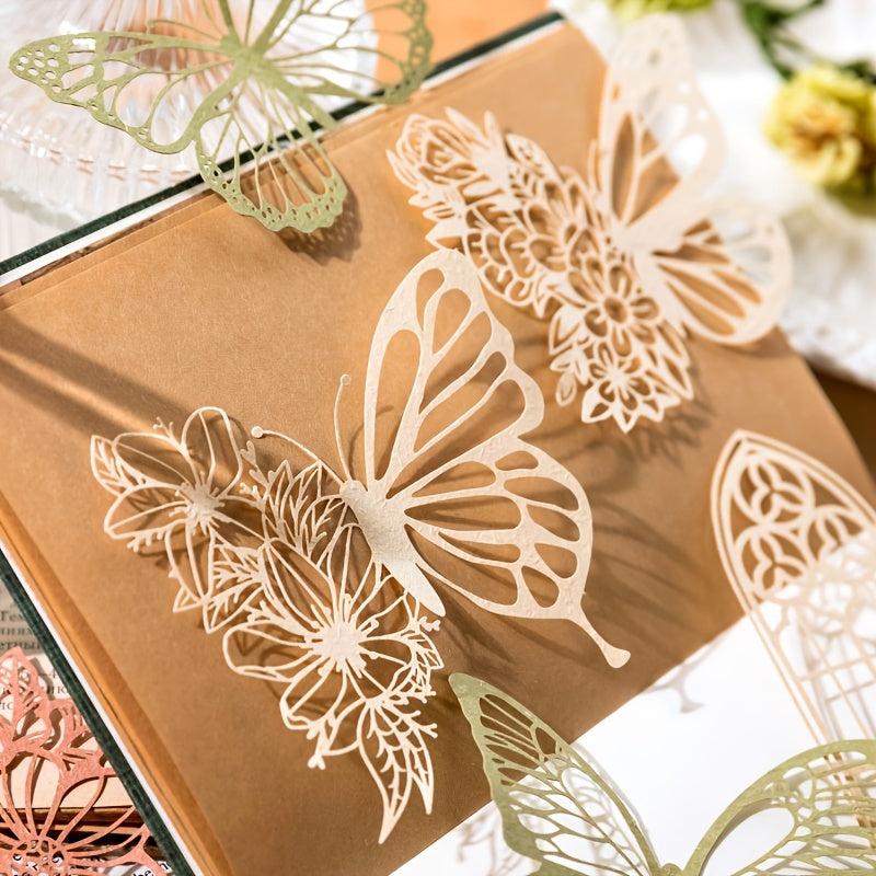 10pcs Special Paper Window Flower Butterfly Hollow Lace Decoration