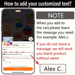 Custom Name Stickers Waterproof Cartoon Pattern Label