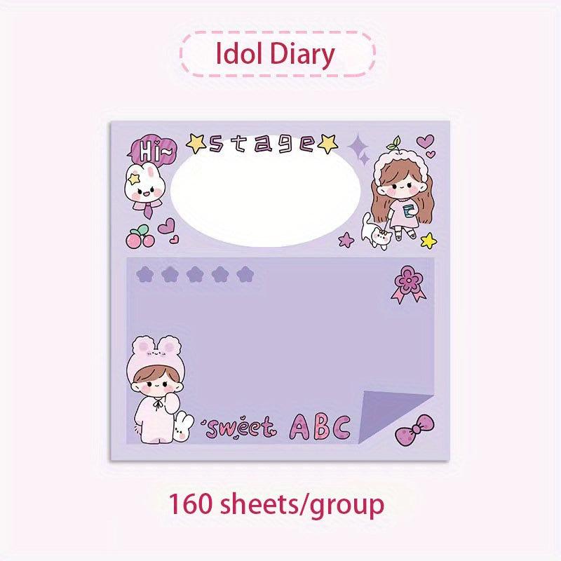 160pcs Cartoon Sticky Notes Set for Office School Supplies
