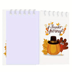6pcs Thanksgiving Mini Notebooks Pumpkin Turkey Maple Notepad