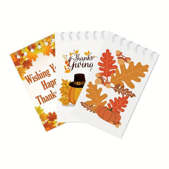 6pcs Thanksgiving Mini Notebooks Pumpkin Turkey Maple Notepad