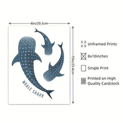 Whale Shark Print Ocean Art Poster - Shark Decor
