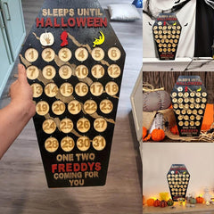 Wooden Countdown To Halloween Coffin Calendar Decoration