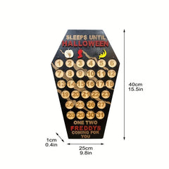 Wooden Countdown To Halloween Coffin Calendar Decoration