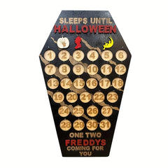 Wooden Countdown To Halloween Coffin Calendar Decoration