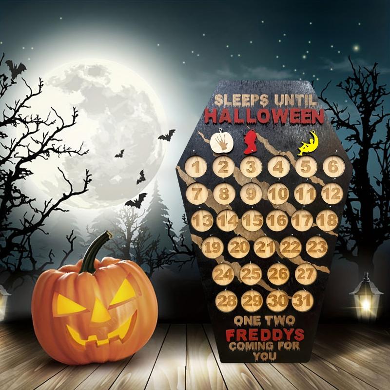 Wooden Countdown To Halloween Coffin Calendar Decoration