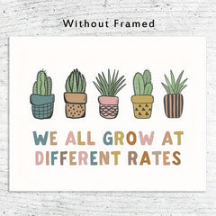 Growth Mindset Poster - We All Grow Differently - Boho Classroom Decor