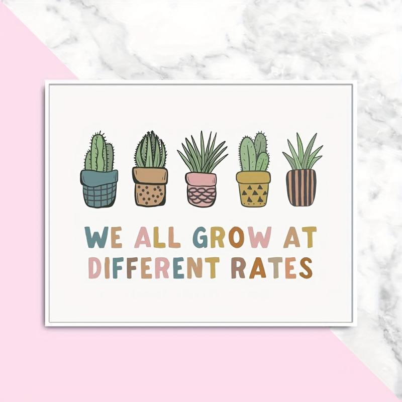 Growth Mindset Poster - We All Grow Differently - Boho Classroom Decor