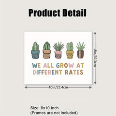 Growth Mindset Poster - We All Grow Differently - Boho Classroom Decor