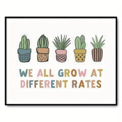 Growth Mindset Poster - We All Grow Differently - Boho Classroom Decor