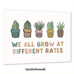 Growth Mindset Poster - We All Grow Differently - Boho Classroom Decor