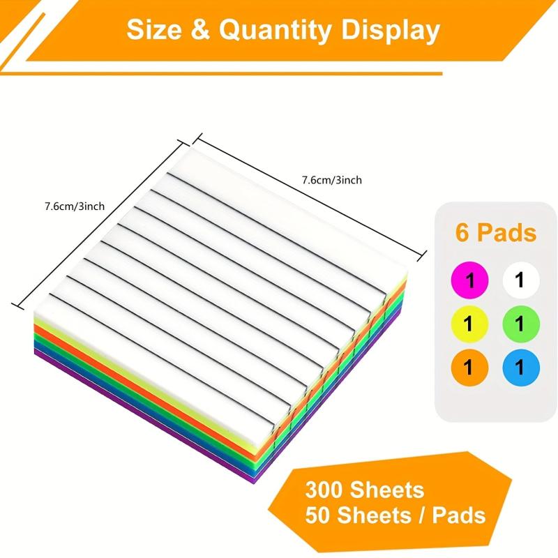 300 Horizontal Line Transparent Sticky Notes Waterproof Stickers