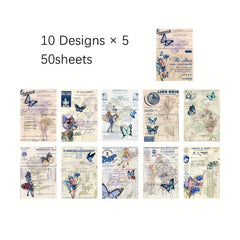 50 Sheets Sleeping Elf Series Collage Material Paper Retro Hand Account Decor