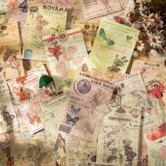 50 Sheets Sleeping Elf Series Collage Material Paper Retro Hand Account Decor