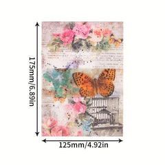 100pcs Retro Literary Lightweight Paper Journal Book Decoration Material Paper